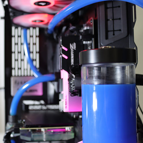 Opaque Astro S-Series - Opaque Blue coolant in a PC