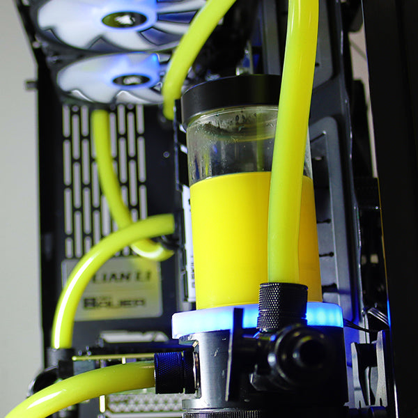 Opaque Astro S-Series - Opaque Yellow coolant in a PC